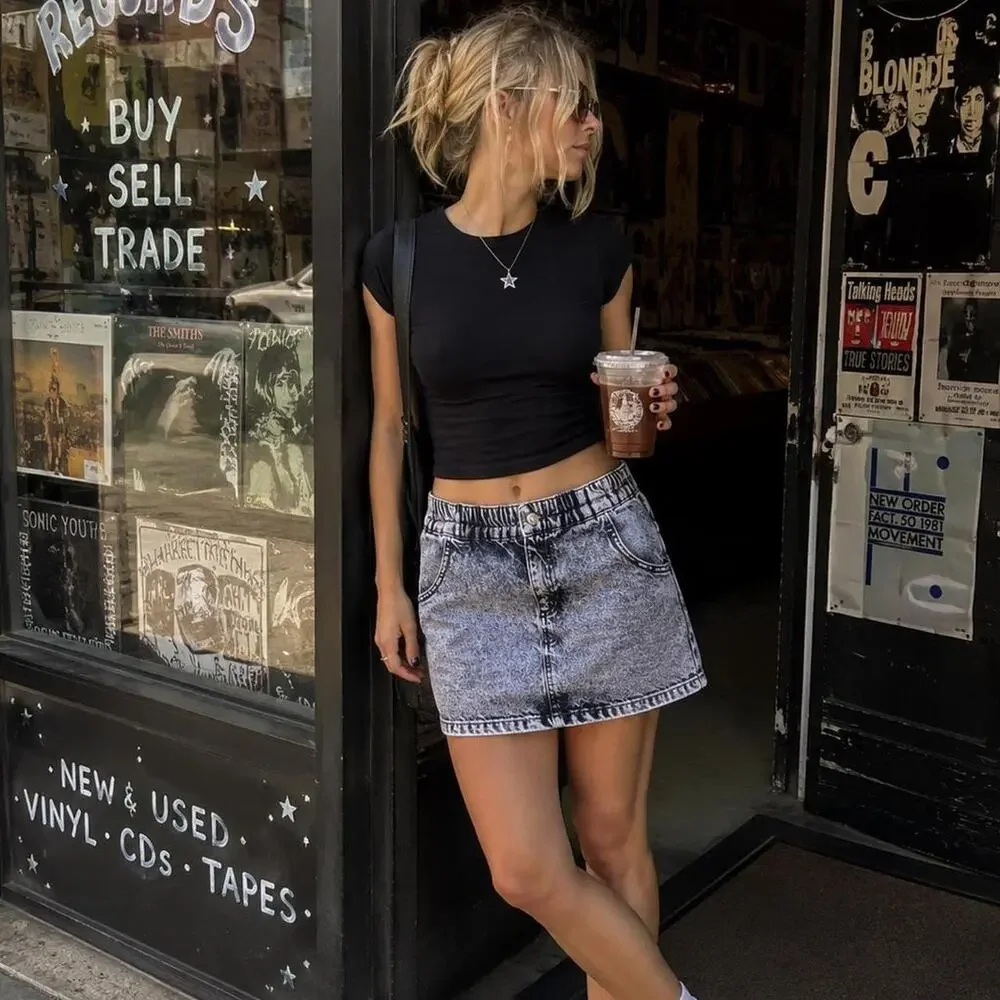 BDG Urban Outfitters Acid Wash Denim Mini Skirt High Rise XS